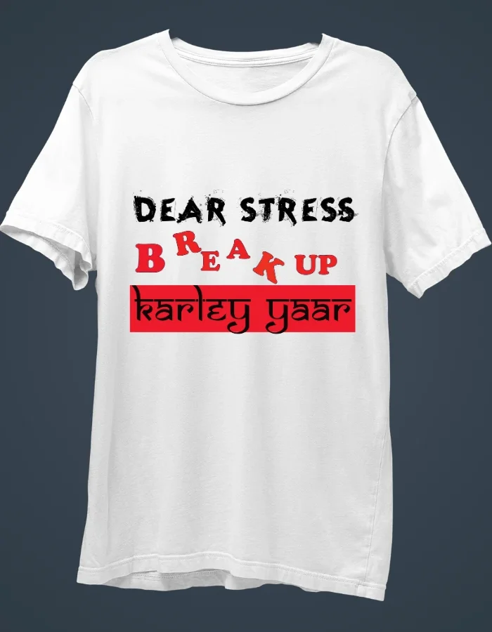 DEAR STRESS WHITE T-SHIRT