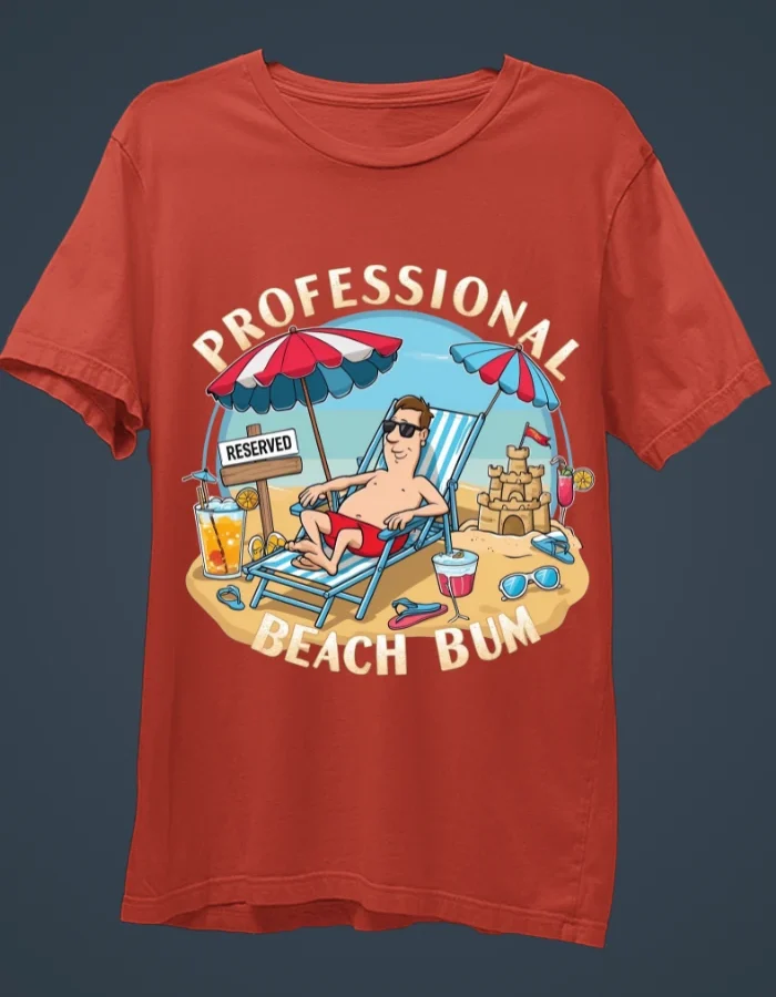 Professional Beach Bum Red T-Shirt.