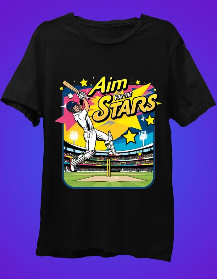 Aim for the Stars black t-shirt