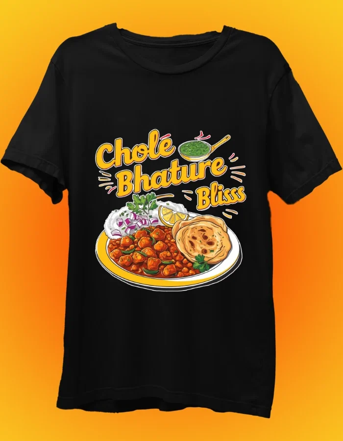 Chole Bhature Bliss Black T-shirt