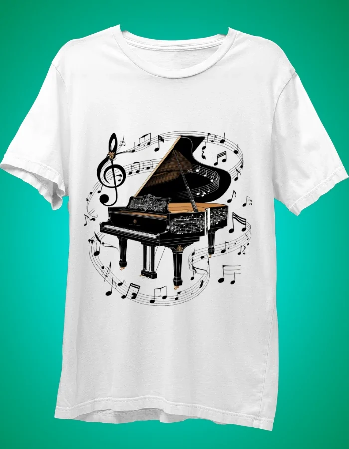 Classic Piano white t-shirt