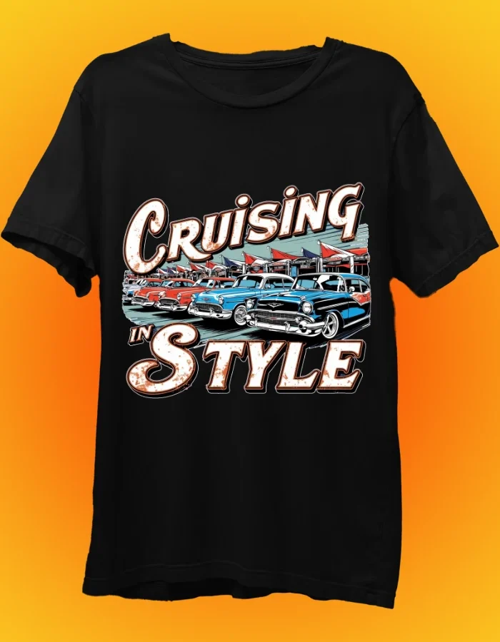 Cruising In Style Black T-Shirt