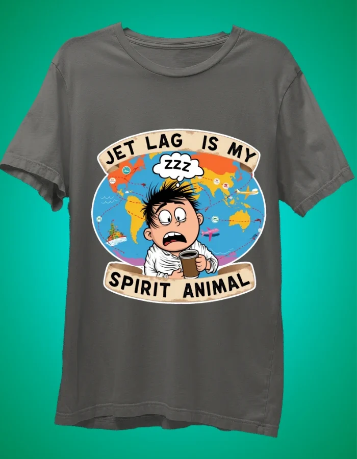Jet Lag is my spirit Animal Gray T-Shirt