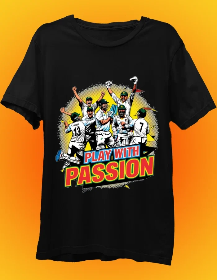 Play With Passion Black Tshirt
