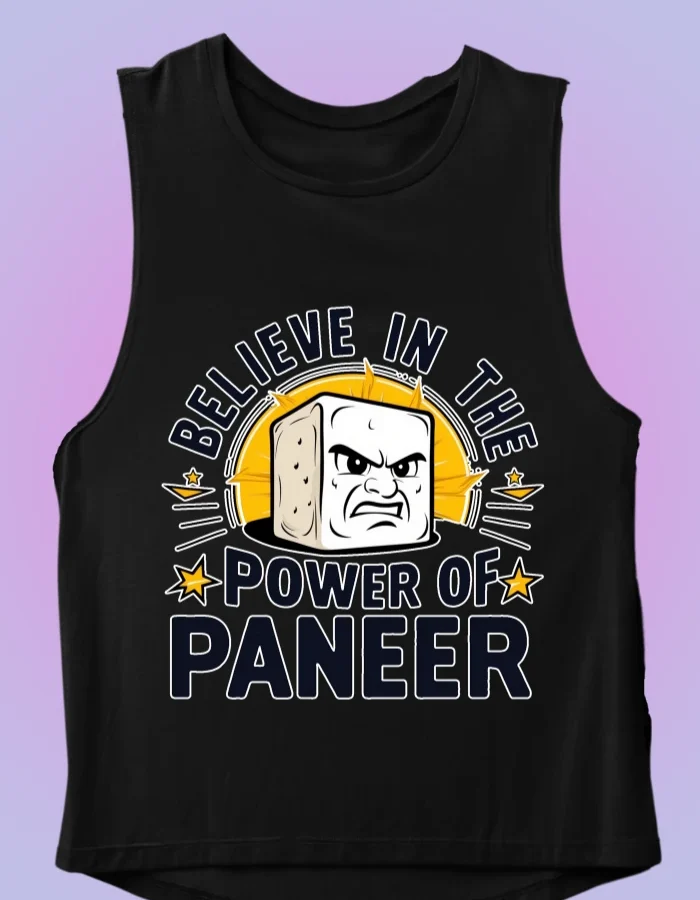 paneer black gym vest