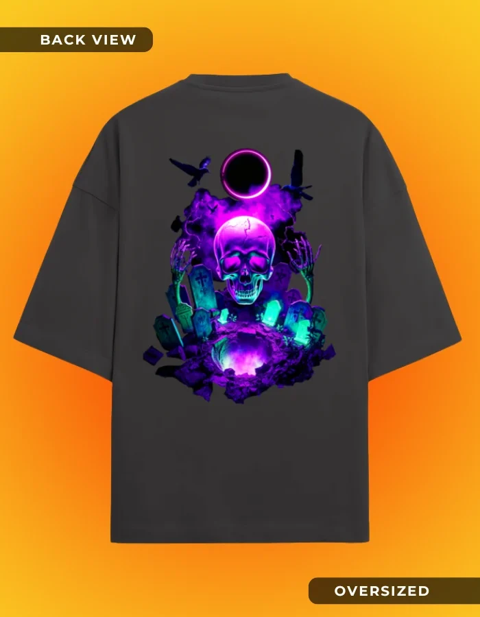 Buy Graveyard Skull Oversized T-Shirt
