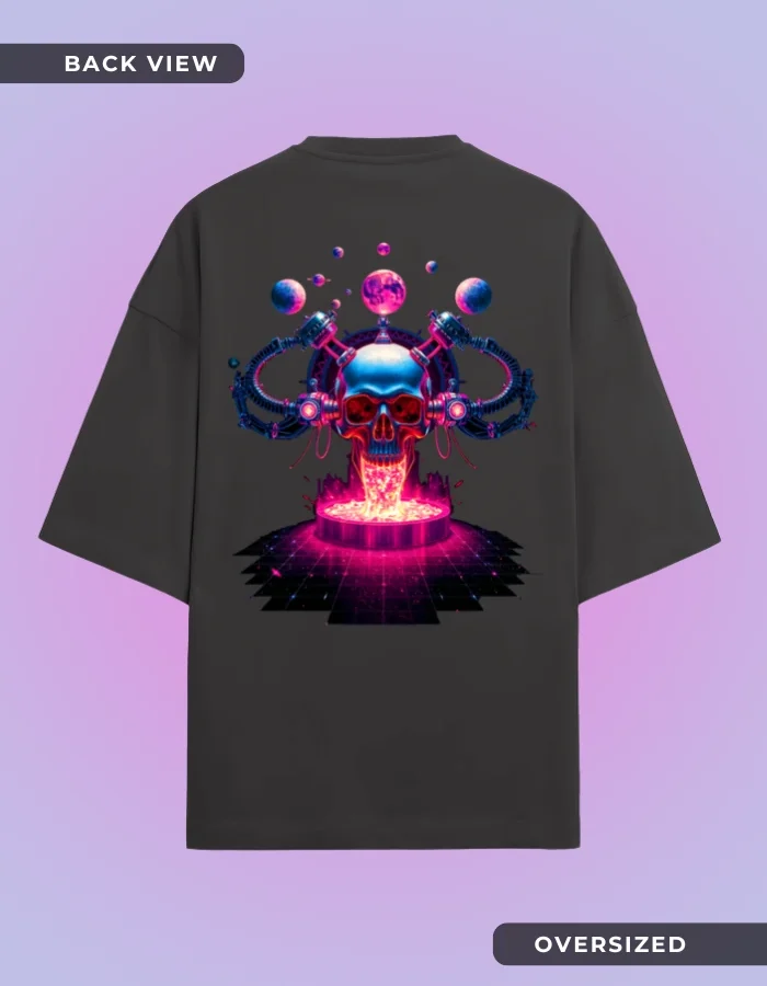 Buy Space Lava Skull Oversized T-Shirt
