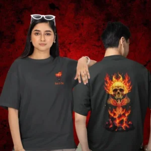 Flaming Skull Graphic T-shirt Showcase