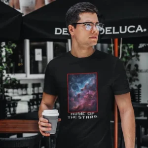 Man Wearing Music Of Stars T-shirt