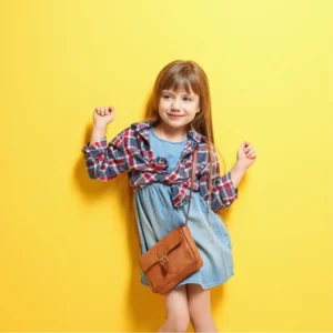Stylish Girl On Yellow Background