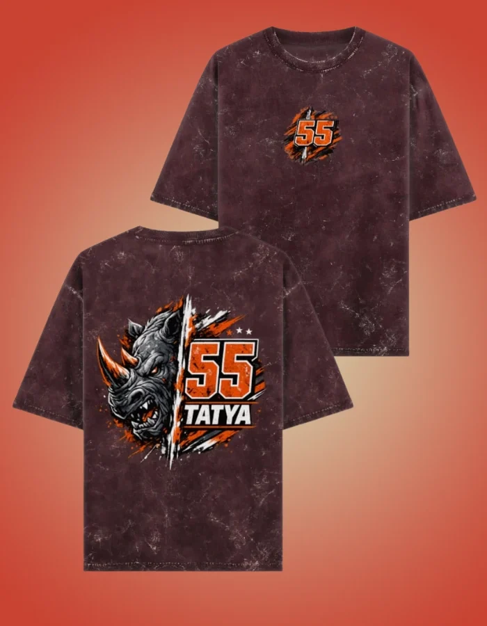 Acid-washed Rhino Graphic T-shirt