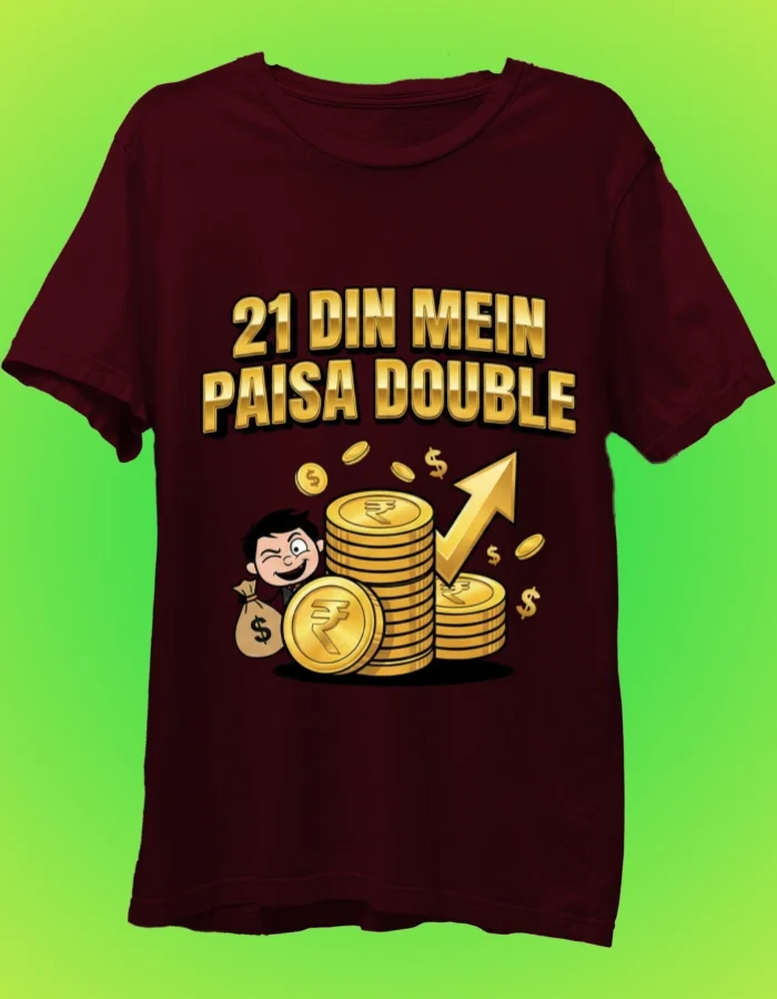 Maroon Paisa Double Graphic T-shirt