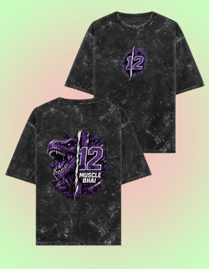 Muscle Bhai Purple Dinosaur Tee (1)