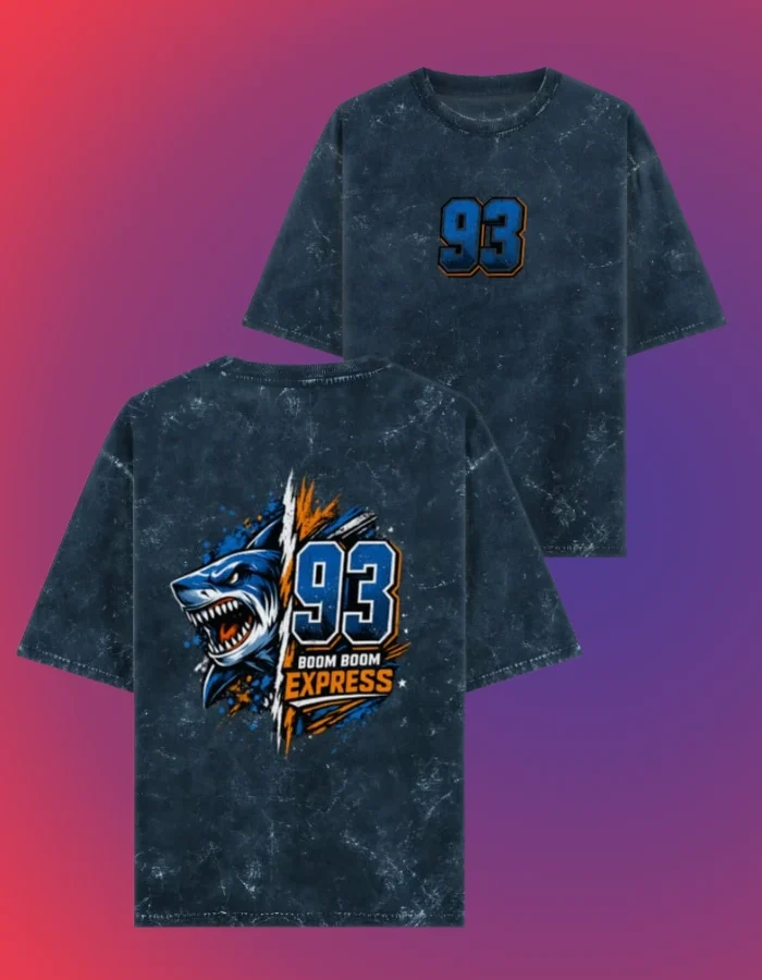 Shark Graphic Acid-wash T-shirts